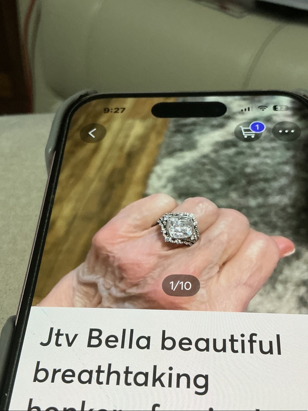 JTV Bella beautiful breathtaking honker ring! Like a headlight gleaming ! Sz 6